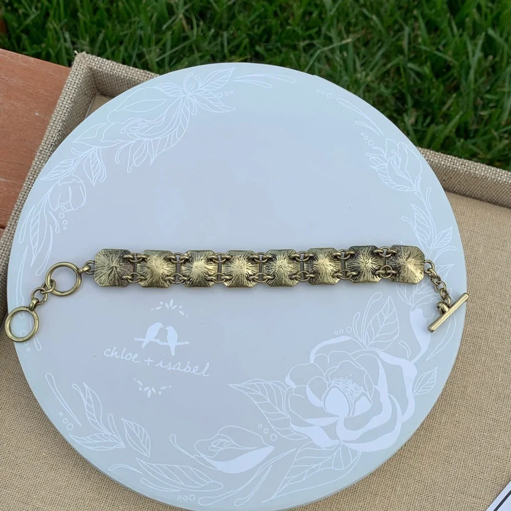 NEW Retro Glam Square-Cut Clear Crystal Bracelet Chloe + Isabel - Picture 10 of 11